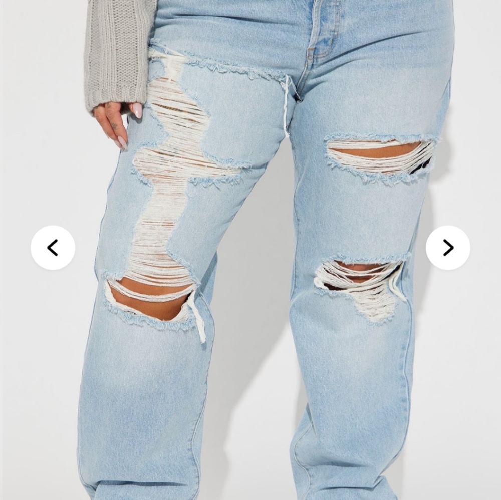 Fashion Nova Seeking Thrills Shredded Straight Leg Jeans